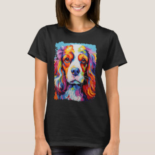 Pop Art Dog Rainbow Cute Cavalier King Charles Spa T-Shirt