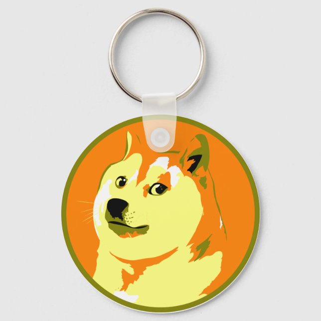 Pop Art dogecoin design Key Ring (Front)