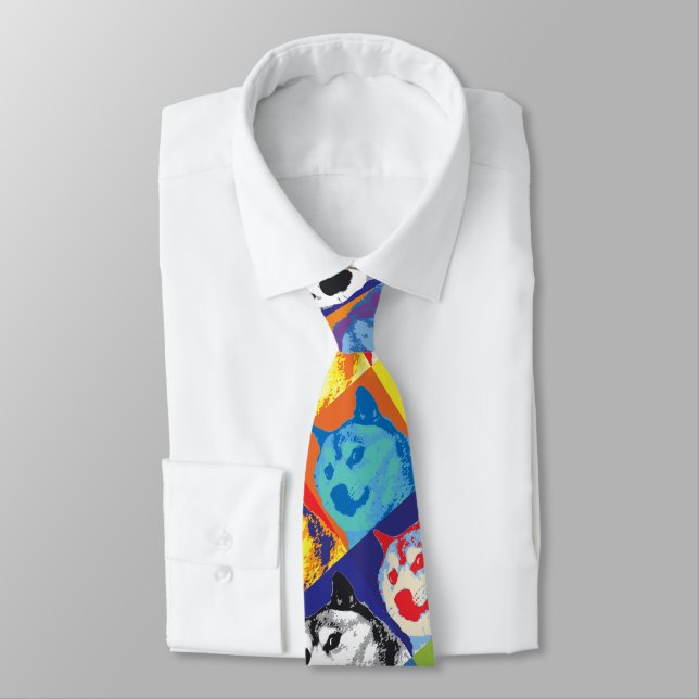 Pop Art Dogecoin Tie (Tied)