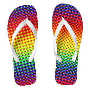 Pop Art Dots Rainbow Bright Colourful Gay Pride Jandals