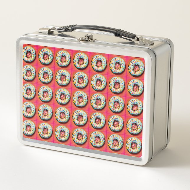 Pop Art Doughnut Metal Lunch Box (Front)