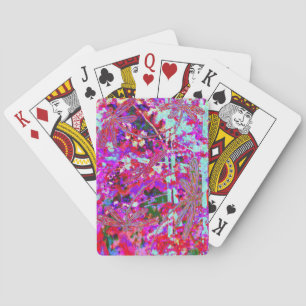Pop Art Dragonflies on Pink Latte Mug Playing Cards
