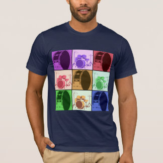 Pop Art Drum and Drum Set Mod Dark Shirt