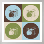 Pop Art Drums Poster<br><div class="desc">Pop Art Drums. Get this fun design featuring your hobby,  occupation,  or obsession on great t-shirts,  stickers & much more. They also make great gifts!</div>