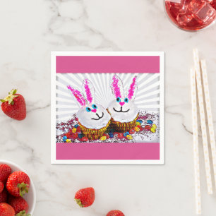 Pop Art Easter Bunny Cupcakes Napkin