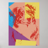 Pop Art Effect Australian Shepherd / Dog Lover 
