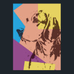 Pop Art Effect Beagle   Poster<br><div class="desc">Pop Art Effect Beagle. Simple retro pop art effect beagle design in yellow,  blue pink and purple colours. This artwork makes a great gift for dog lovers or anyone who loves Beagle.</div>