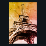 Pop Art Eiffel Tower Paris Romance City Poster<br><div class="desc">Paris City Places & Sightseeings - Eiffel Tower Digital Photography Artwork</div>