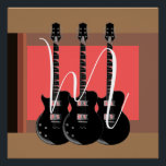 Pop Art Electric Guitar Monogram Initial Poster<br><div class="desc">Musical Instruments Graphic Designs Illustrations</div>