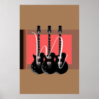 Pop Art Electric Guitar Monogram Initial
