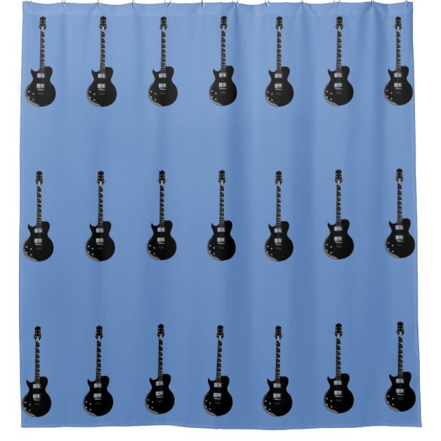 Pop Art Electric Guitar Shower Curtain (Front)