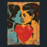 Pop Art Elegantly: Love Among Women Photo Print<br><div class="desc">This sophisticated pop art design captures a kiss between two women, surrounded by a vibrant red heart. With its bold and elegant style, this work celebrates lesbian love with grace and passion. Perfect for contemporary art lovers, this poster adds a touch of romance and creativity to any space. Ideal for...</div>