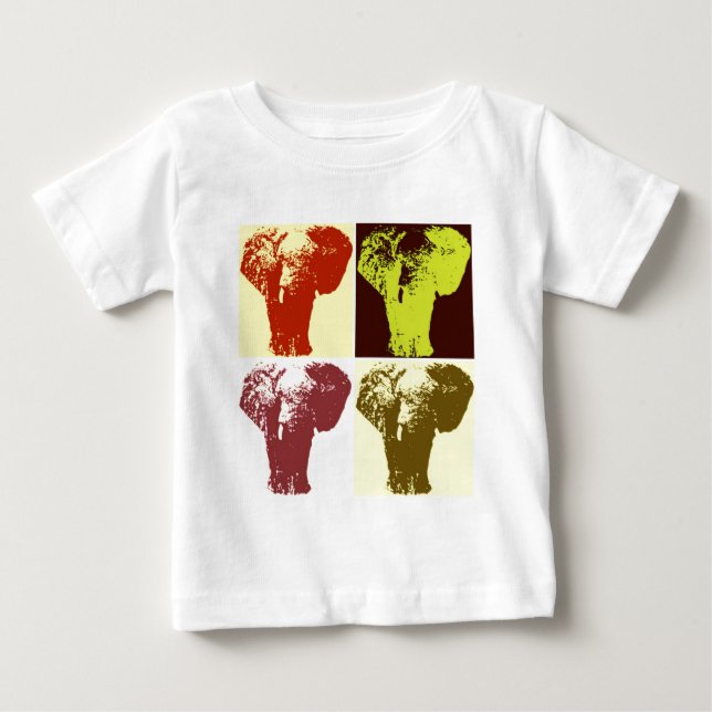 Pop Art Elephant Baby T-Shirt (Front)