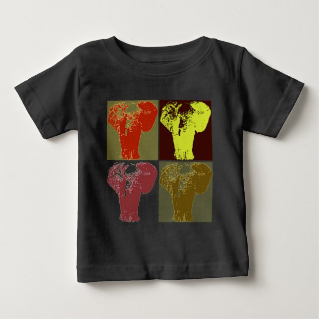 Pop Art Elephant Baby T-Shirt (Front)