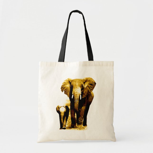 Pop Art Elephant Family Mum Baby Tote Bag (Front)