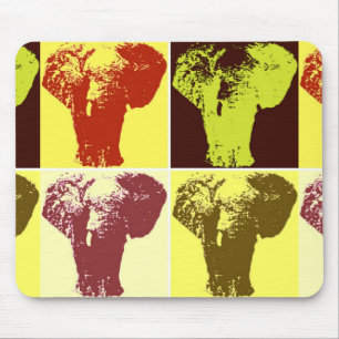 Pop Art Elephant Mouse Pad