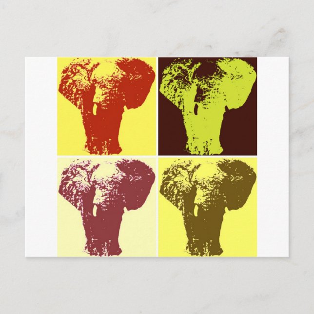 Pop Art Elephant Postcard (Front)