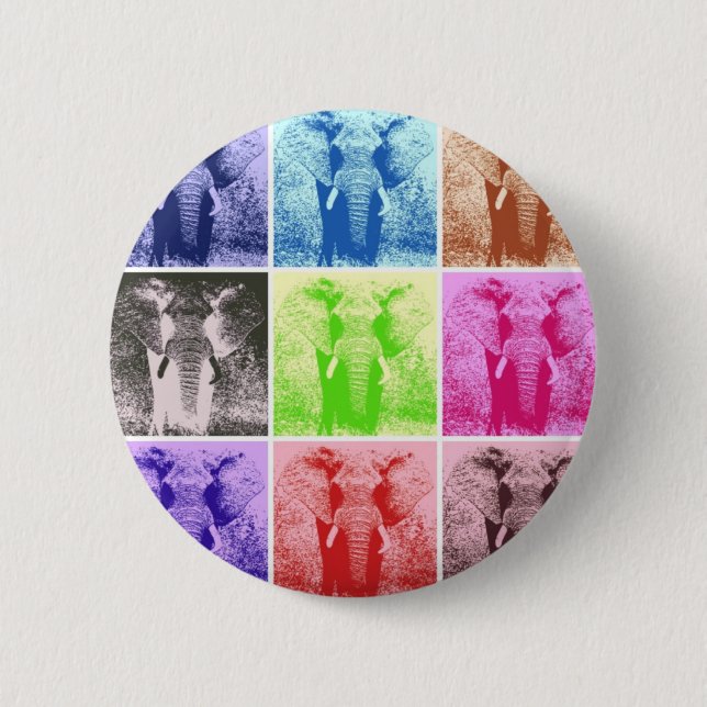 Pop Art Elephants 6 Cm Round Badge (Front)