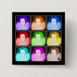Pop Art Elizabeth I 15 Cm Square Badge