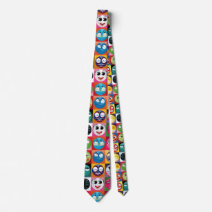 pop art emoji mens neck tie