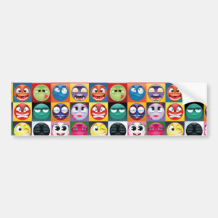 pop art emojis bumper sticker