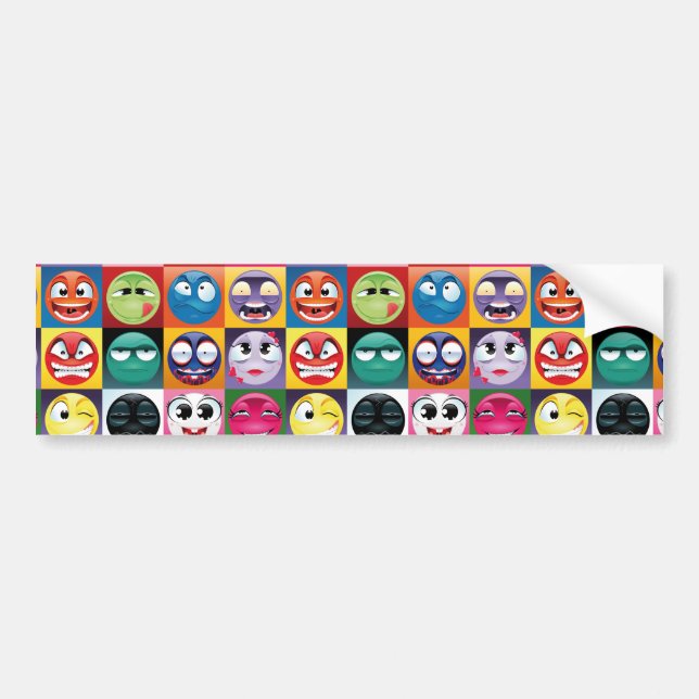 pop art emojis bumper sticker (Front)