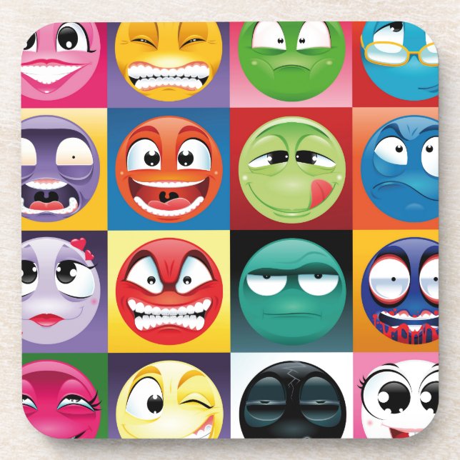 pop art emojis coaster (Front)