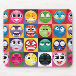pop art emojis mouse pad