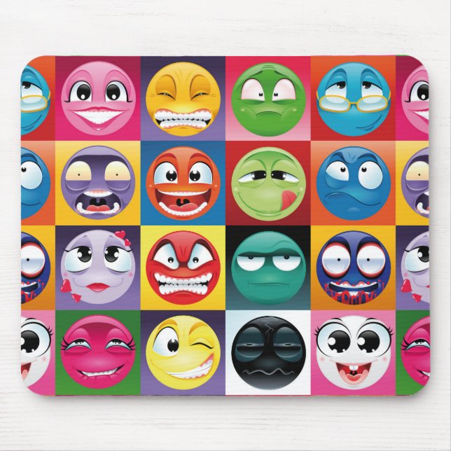 pop art emojis mouse pad (Front)