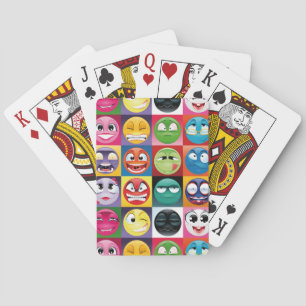 pop art emojis playing cards