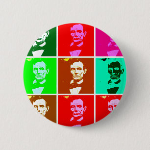 Pop Art .esque Abraham Lincoln 6 Cm Round Badge