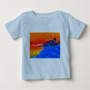 Pop Art Exotic Beach Palm Trees Baby T-Shirt
