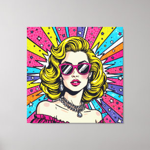 Pop Art Explosion - Retro Glam Comic Canvas Print