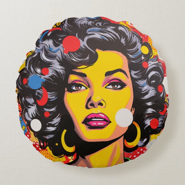 Pop Art Explosion Round Cushion (Front)