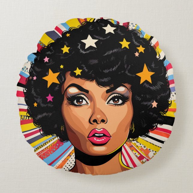 Pop Art Explosion Round Cushion (Front)