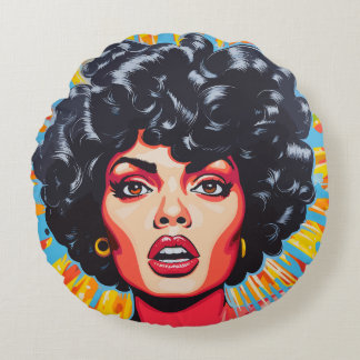Pop Art Explosion Round Cushion
