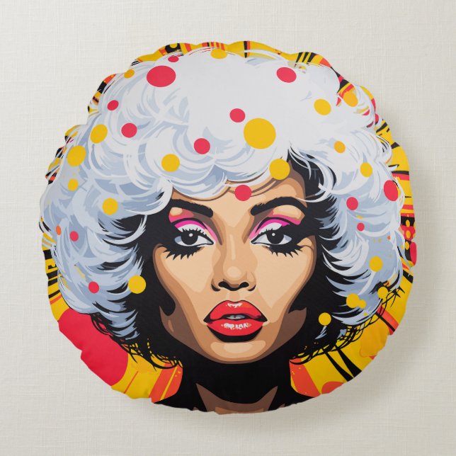 Pop Art Explosion Round Cushion (Front)