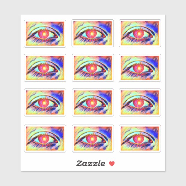 Pop Art Eyes Like a Flame Bold Psychedelic Eye (Sheet)