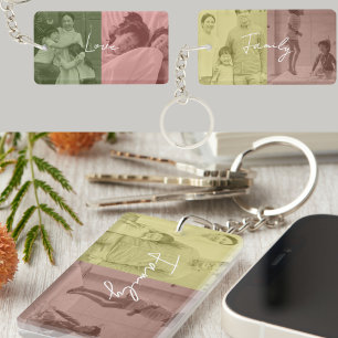 Pop Art Family Photo Collage Keychain