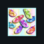 Pop Art FLIP FLOPS Gallery Wrapped Canvas<br><div class="desc">FLIP FLOPS in a Pop Art Style Graphic on a Gallery Wrapped Canvas - Ready to hang,  no frame needed! Perfect for a beach house or ocean themed decor. Choose your background colour and pick your size!</div>
