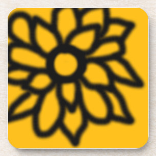 Pop Art Flower Coasters (Yellow)