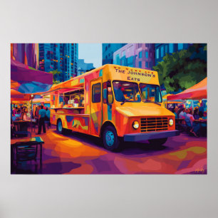 Pop Art Food Truck Street Scene Wall Art