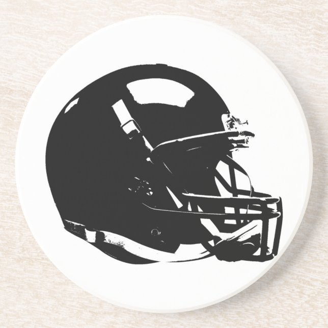 Pop Art Football Helmet Sandstone Coaster (Front)