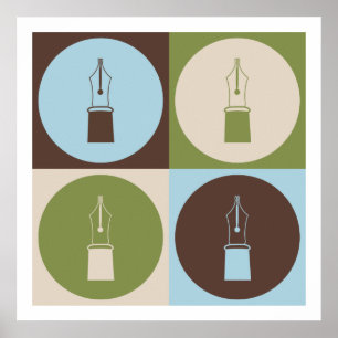 Pop Art Fountain Pens Poster