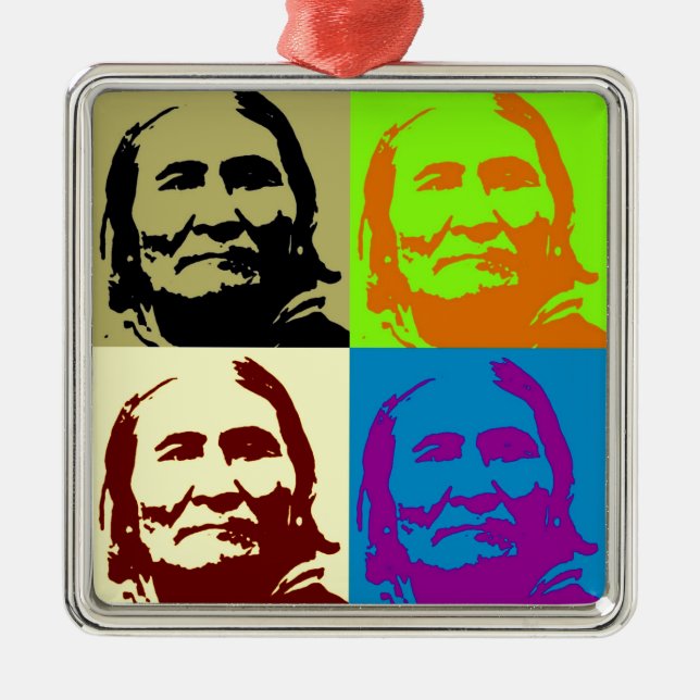Pop Art Freedom Fighter Geronimo Metal Tree Decoration (Front)