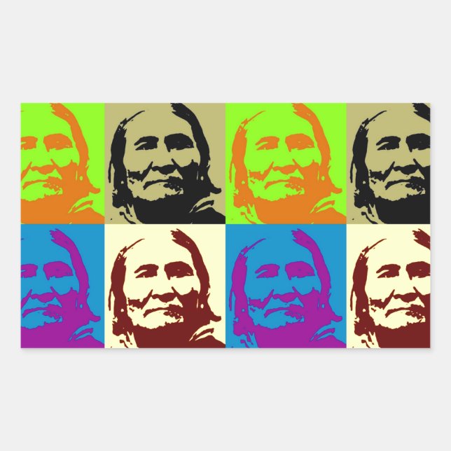 Pop Art Freedom Fighter Geronimo Rectangular Sticker (Front)