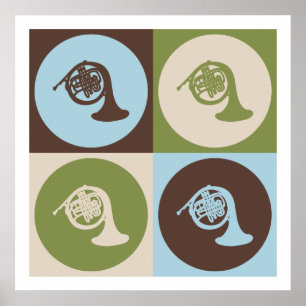 Pop Art French Horn Poster