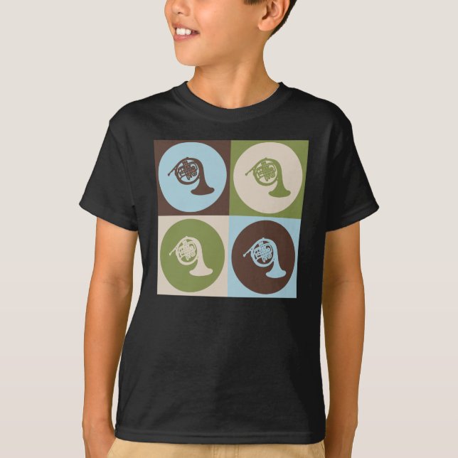 Pop Art French Horn T-Shirt (Front)
