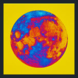 Pop Art Full Moon Poster<br><div class="desc">A full moon lunar landscape with colours and texture.</div>