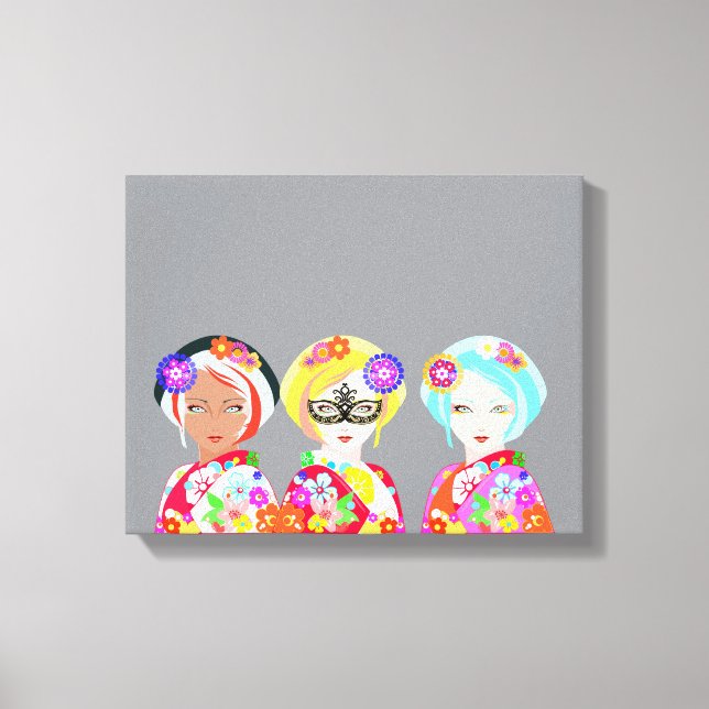 Pop Art Geishas Canvas Print (Front)